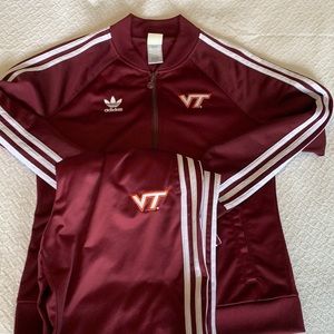 Adidas three stripe Virginia Tech track suit